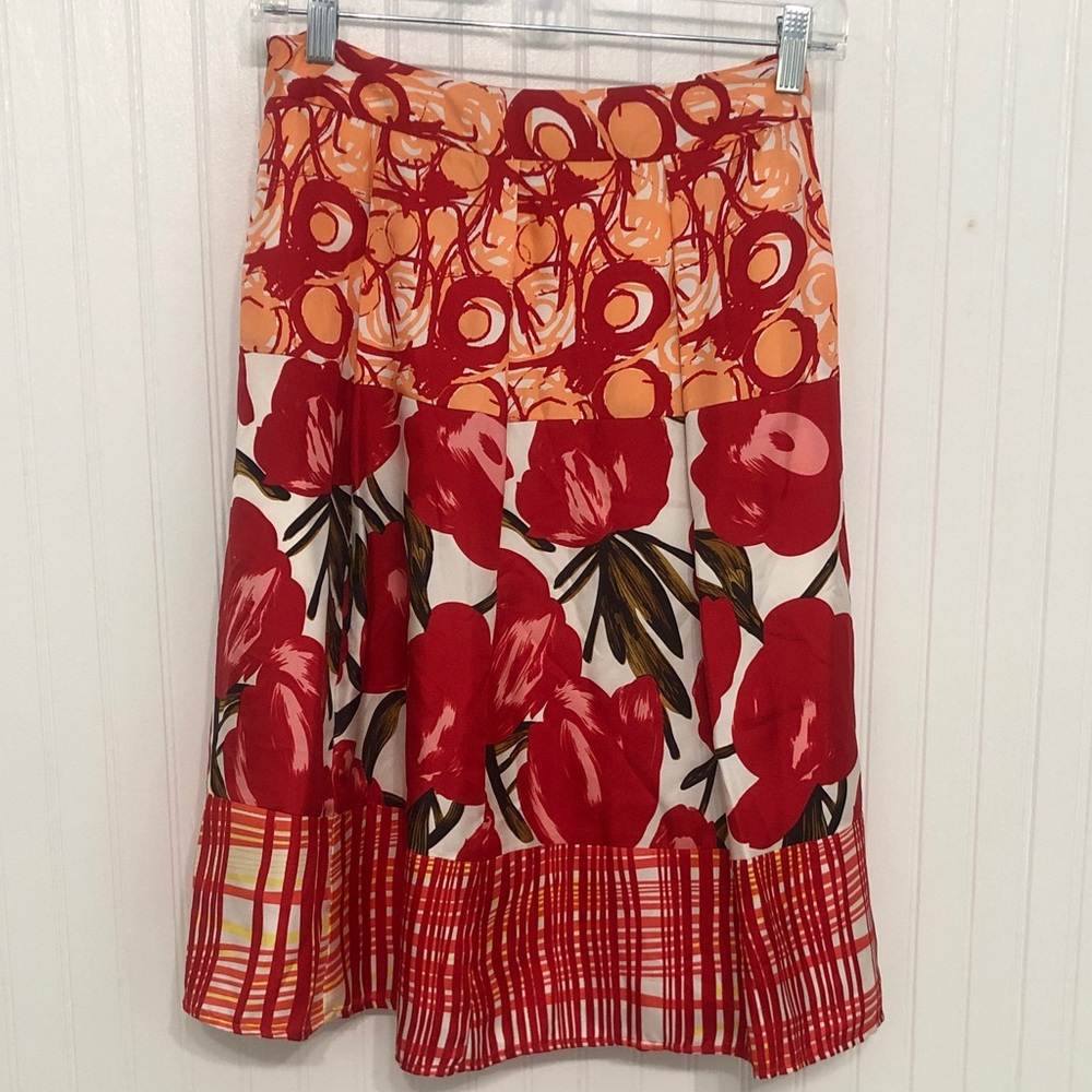 ♥️PeterNygard ARTSY Floral Silk SKIRT SideZip NWT